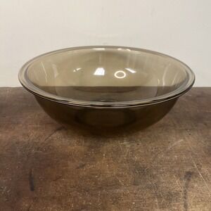 Pyrex Amber 12"Mixing Bowl #326 Round 4qt Brown Glass Vintage